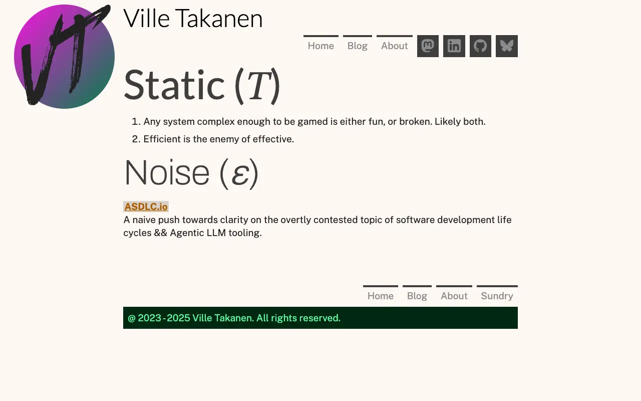 Screen capture of the front page